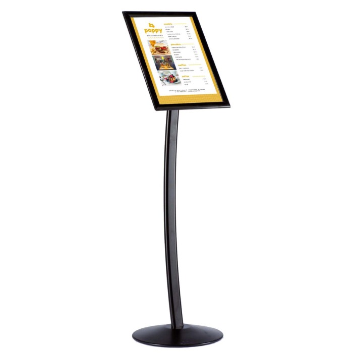curved stand with snap frame