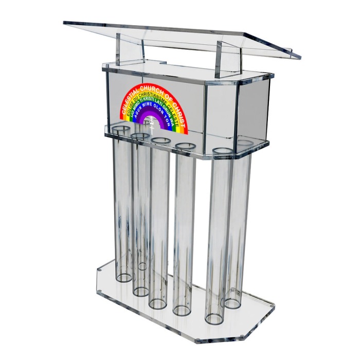 Acrylic Church Rostrum with Logo Acrylic Church Rostrum with Logo