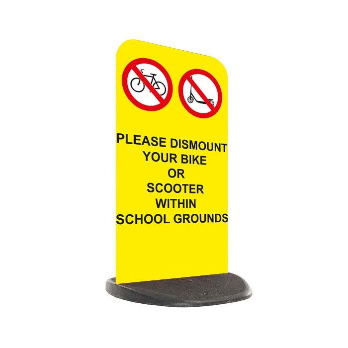 School Economy Pavement Sign - Please Dismount Bike or Scooter