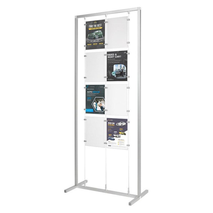Floor Standing Cable Display 8xA4 With Posters