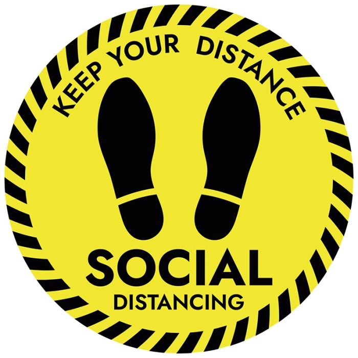 Keep Your Distance Floor Stickers - Pack of 6