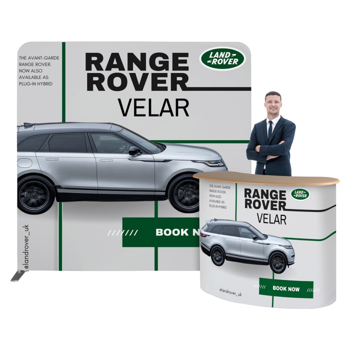 All-in-one Exhibition Kit Bundle with versatile fabric back wall