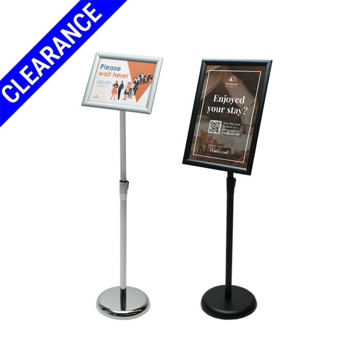 menu stand, black, silver A3 and A4