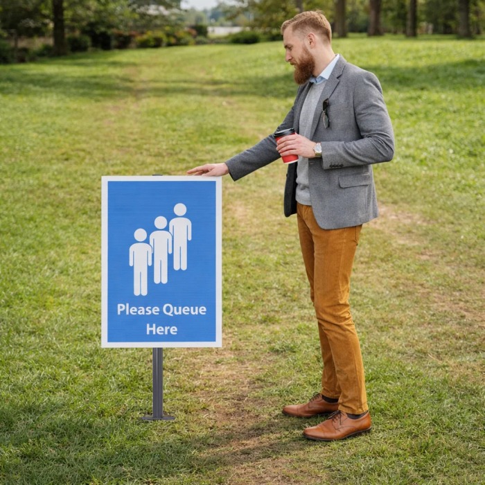 Outdoor sign holder for correx