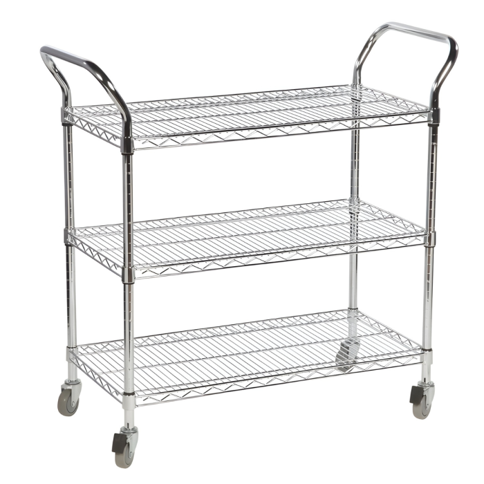 3 Tier Chrome Wire Trolley