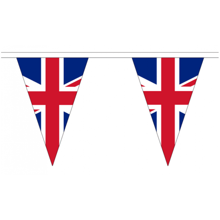 Union Jack Triangle Bunting - 54 flags / 20m Length