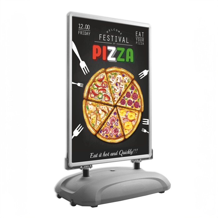 A0 Grey Pavement Sign with Water Fillable Base