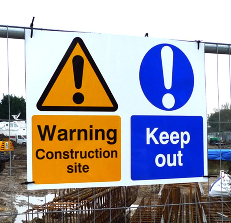 Construction Site Board Sign