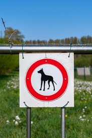 Dog warning sign