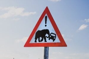 Warning sign - elephant