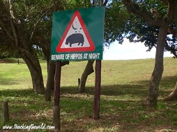 Hippo warning sign