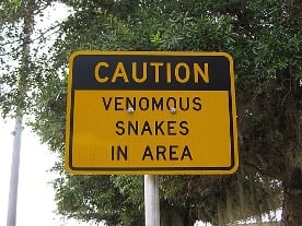 Snake warning sign