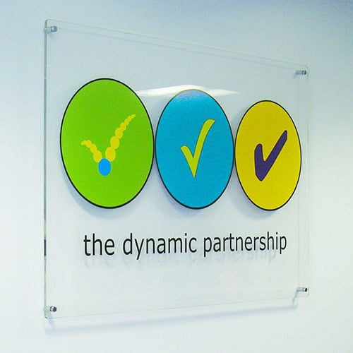 Acrylic sign wall mounted